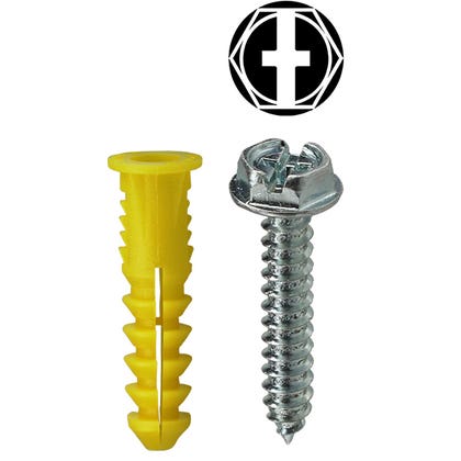 #10 Yellow Wing Conical Anchor Kit w/ Hex Head Combo Drive Screws (Tuff Pack)