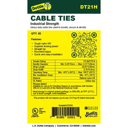 21'' Natural Heavy Duty Cable Tie