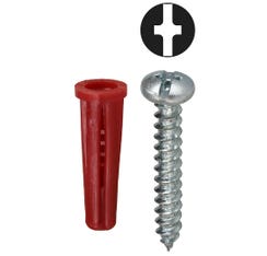 #12 Red Conical Anchor Kit w/ Pan Head Combo Drive Screws