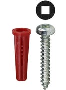 #10 Red Conical Anchor Kit w/ Pan Head Square Drive Screws