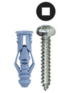 #10 Blue Triple-Grip Anchor Kit w/ Pan Head Square Drive Screws (Tuff Pack)